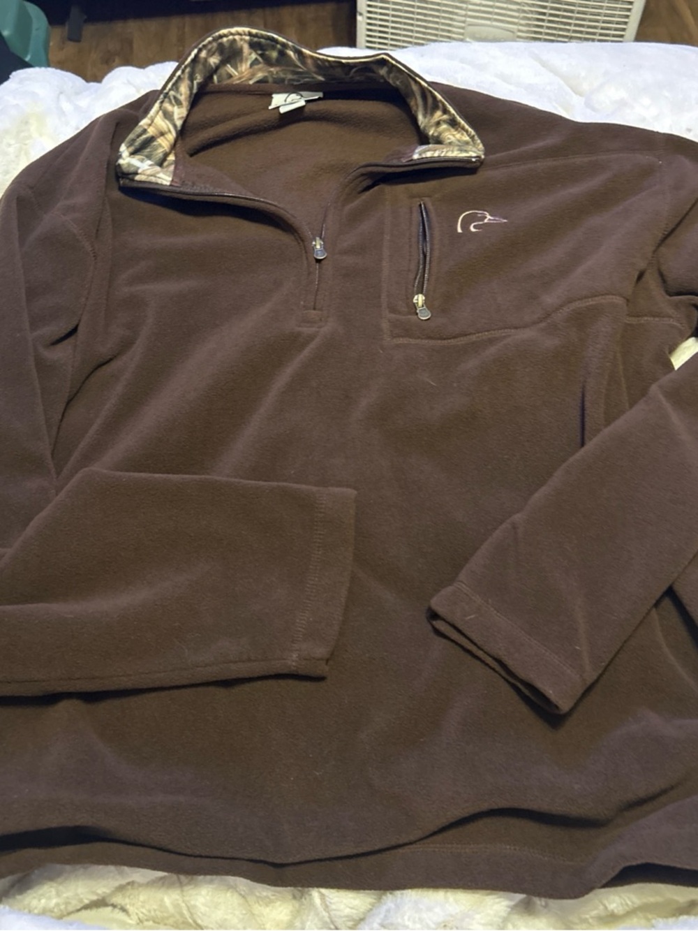 Upland Leader in Wetlands Conservation Brown Fleece Pullover - 3X